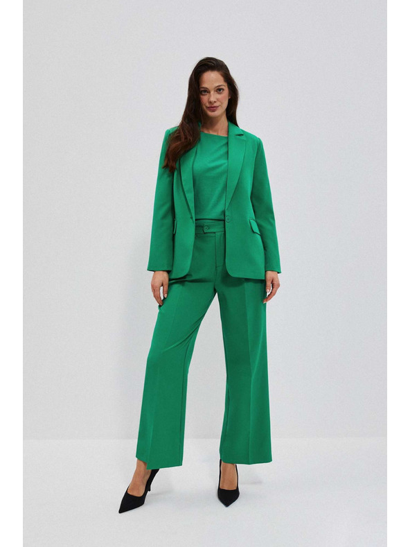 Moodo Zelene hlače širokih nogavica Moodo