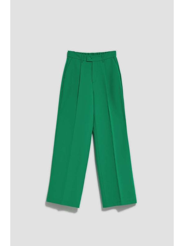 Moodo Zelene hlače širokih nogavica Moodo