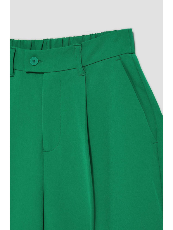 Moodo Zelene hlače širokih nogavica Moodo