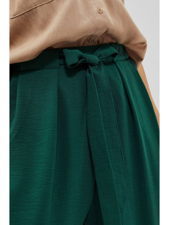 Moodo Malakit zelene hlače s širokim nogavicama Moodo