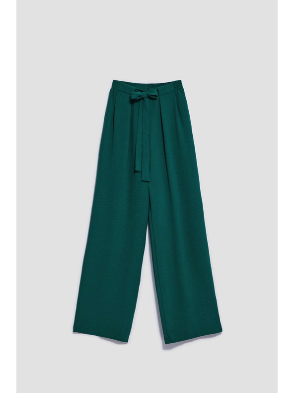 Moodo Malakit zelene hlače s širokim nogavicama Moodo