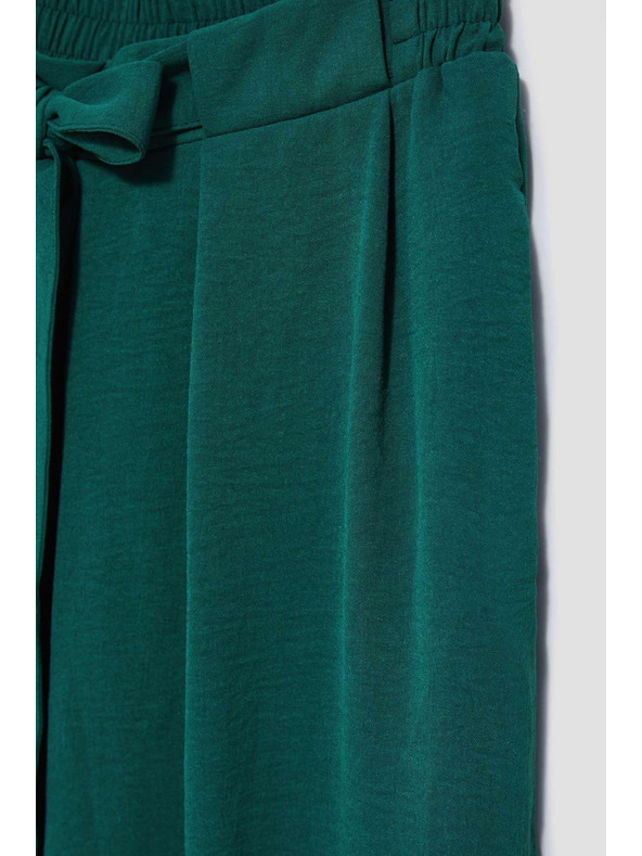 Moodo Malakit zelene hlače s širokim nogavicama Moodo