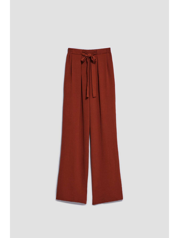 Moodo Smeđe hlače s širokim nogavicama Moodo