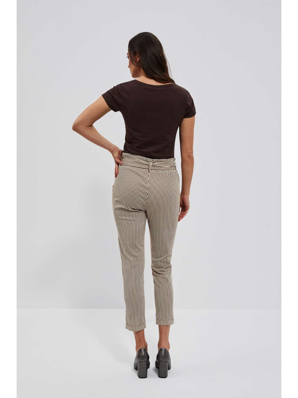 Moodo Prugaste hlače s pojasom u struku Moodo