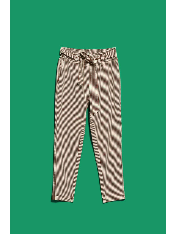 Moodo Prugaste hlače s pojasom u struku Moodo