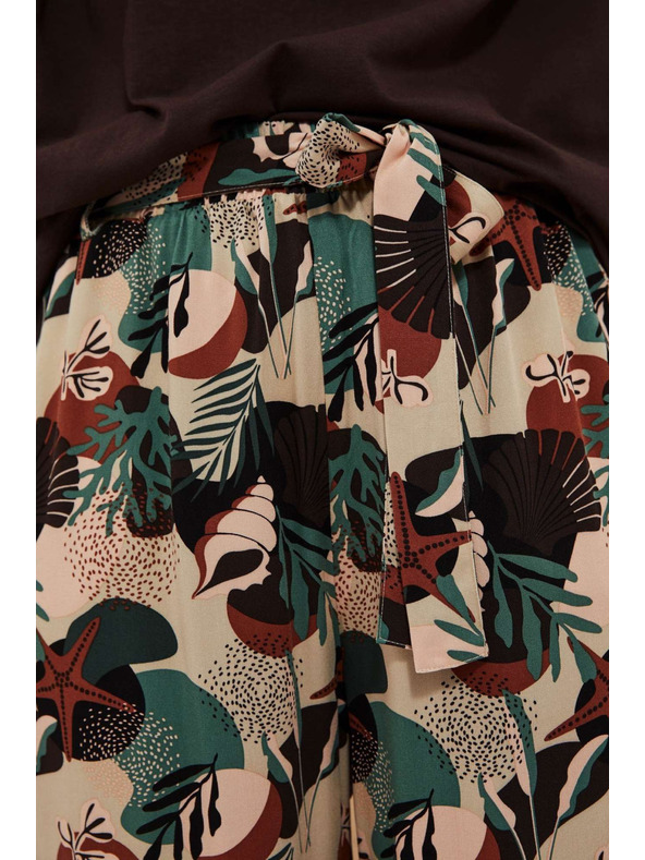 Moodo Prugaste kullotes hlačice tamno bež boje Moodo