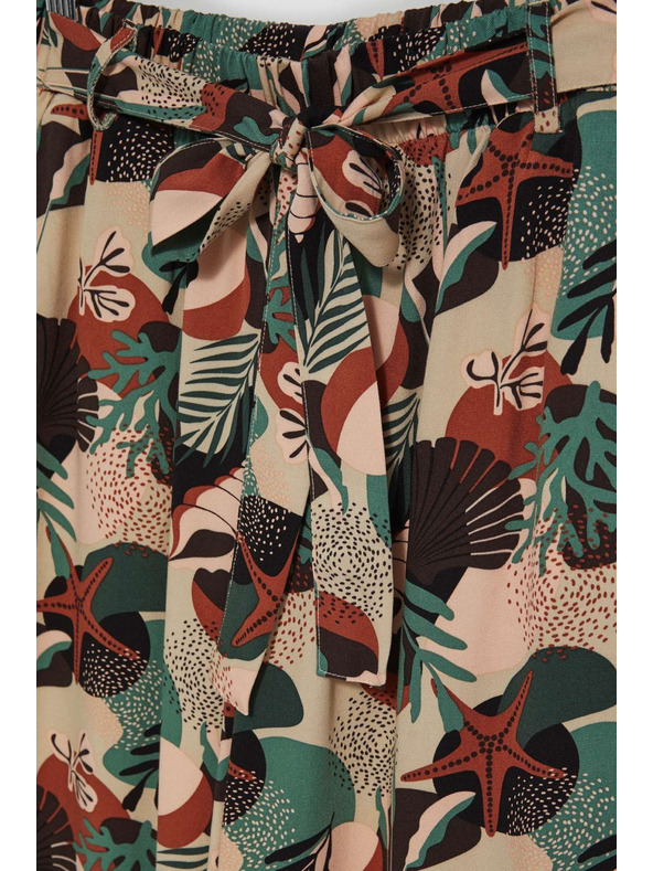 Moodo Prugaste kullotes hlačice tamno bež boje Moodo