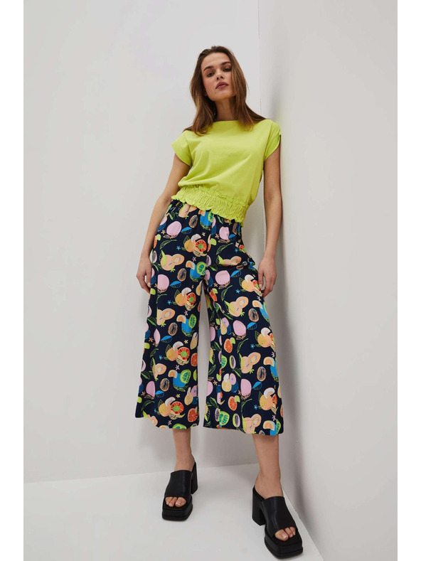 Moodo Prugaste kullotes hlačice biserne boje Moodo