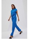 Moodo Azurne hlače s širokim nogavicama Moodo