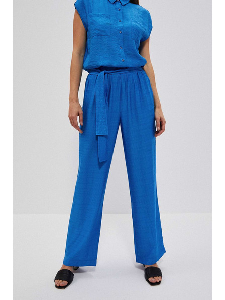 Moodo Azurne hlače s širokim nogavicama Moodo