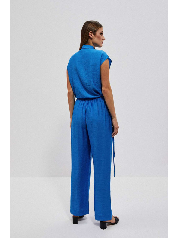 Moodo Azurne hlače s širokim nogavicama Moodo