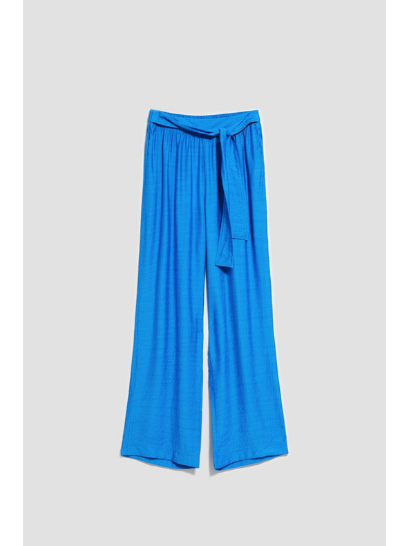 Moodo Azurne hlače s širokim nogavicama Moodo