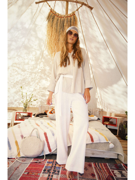 Moodo Lanene hlače širokog kroja Moodo