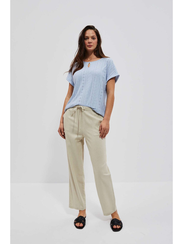 Moodo Pijesak boje hlače s ravnom nogavicom Moodo
