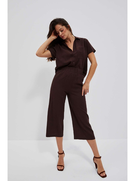 Moodo Tamnosmeđe hlačo-suknje s gumicom u struku Moodo