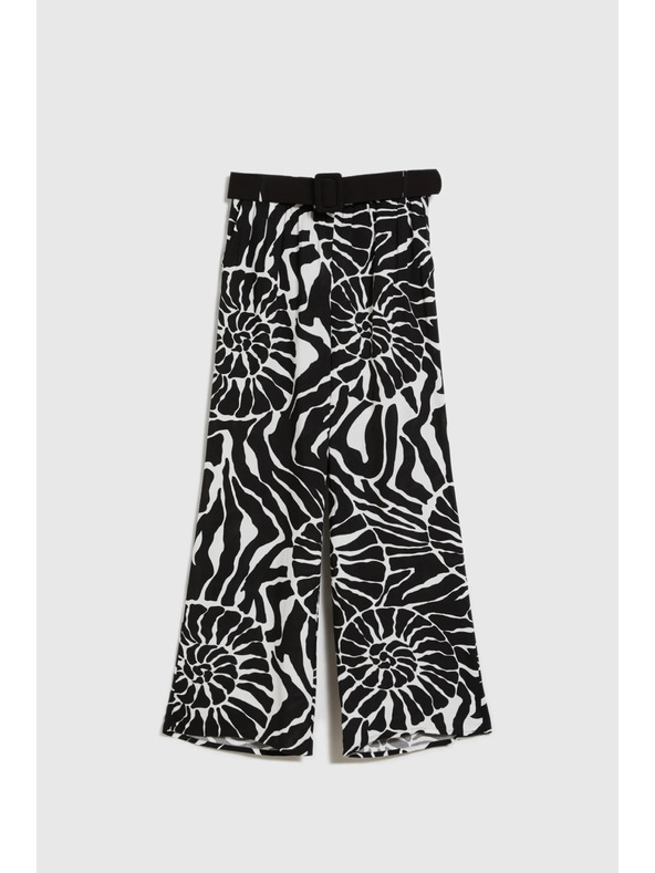 Moodo Crne viskozne hlače sa pojasom Moodo