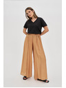 Moodo Viskozne hlače s širokim nogavicama bež boje Moodo
