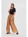Moodo Viskozne hlače s širokim nogavicama bež boje Moodo