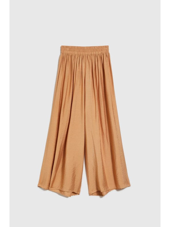 Moodo Viskozne hlače s širokim nogavicama bež boje Moodo
