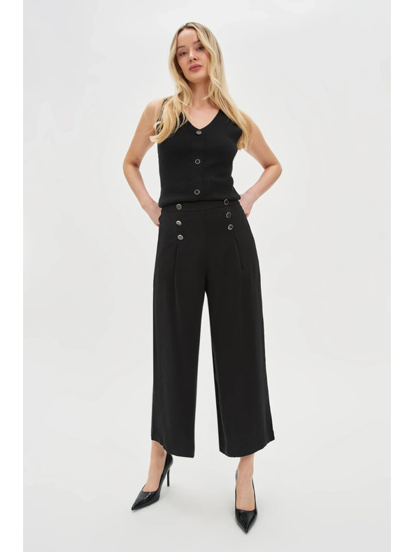 Moodo Crne hlačo-suknje s gumbima Moodo