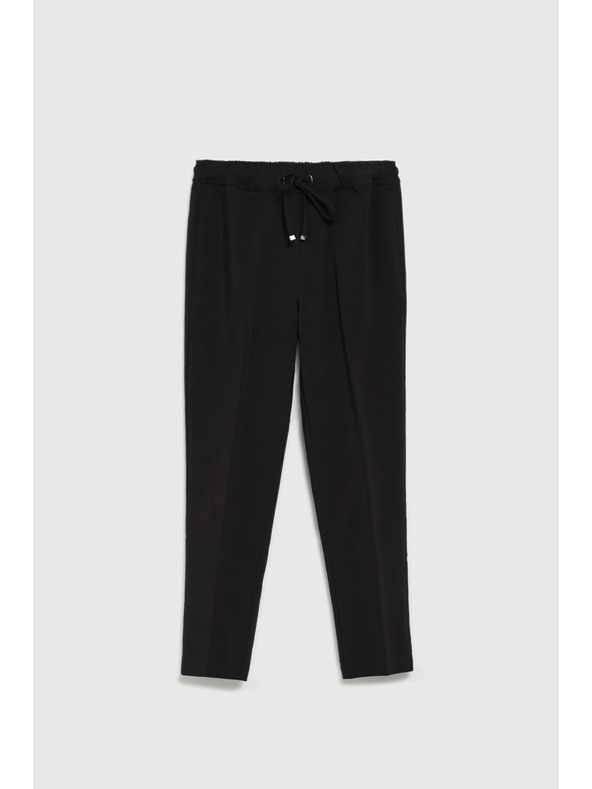 Moodo Crne hlače sa strukturom i ravnim nogavicama Moodo