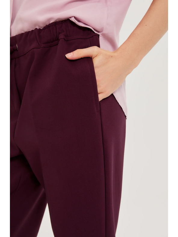 Moodo Bordo hlače sa strukturom i ravnim nogavicama Moodo