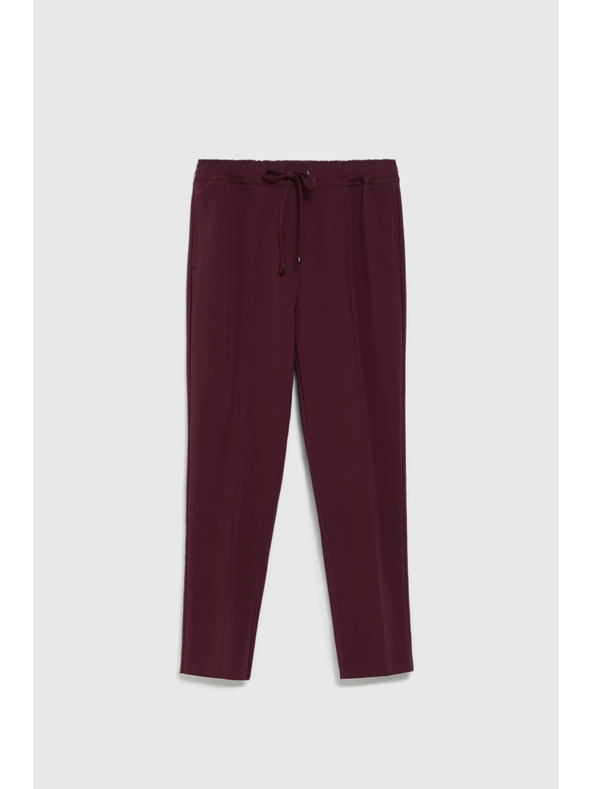 Moodo Bordo hlače sa strukturom i ravnim nogavicama Moodo
