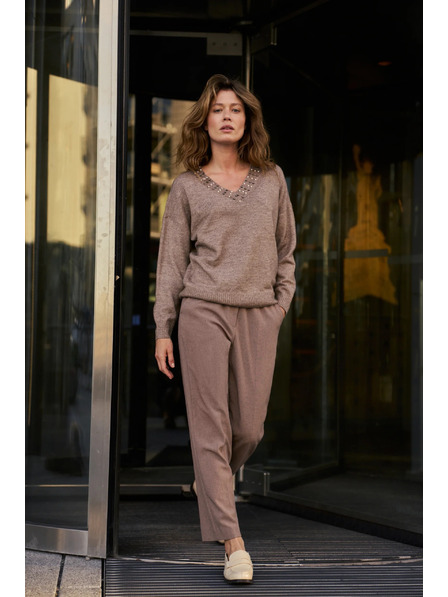 Moodo Smeđe cigarete hlače Moodo