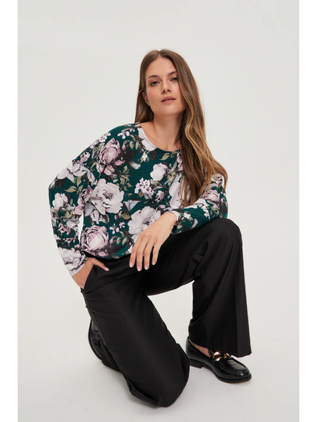 Moodo Crne hlače s širokim nogavicama Moodo