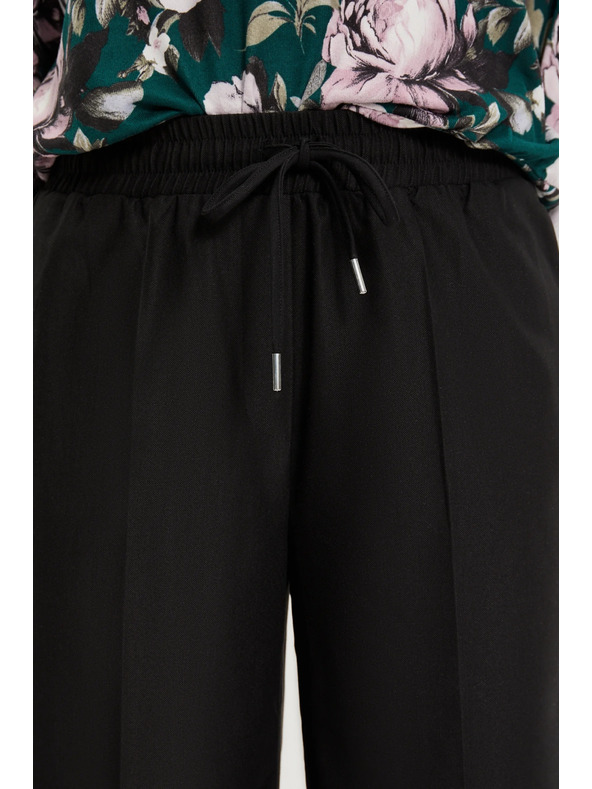 Moodo Crne hlače s širokim nogavicama Moodo