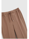 Moodo Tamno bež hlače s teksturom i ravnim nogavicama Moodo