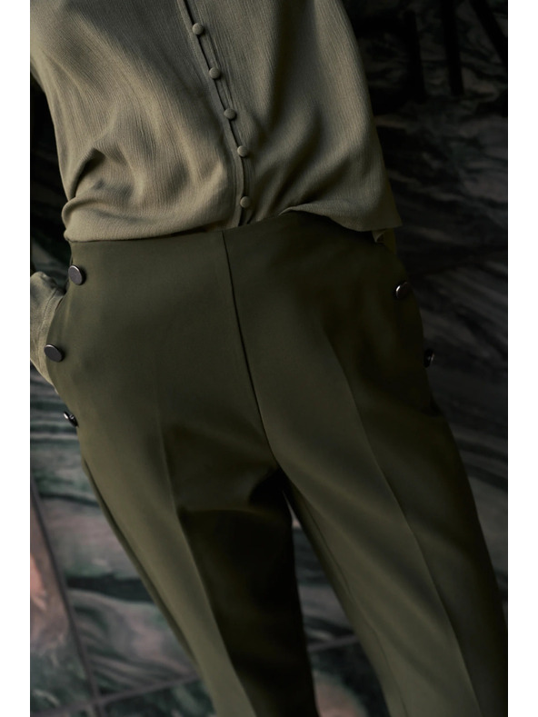 Moodo Tamno maslinaste cigarete hlače Moodo