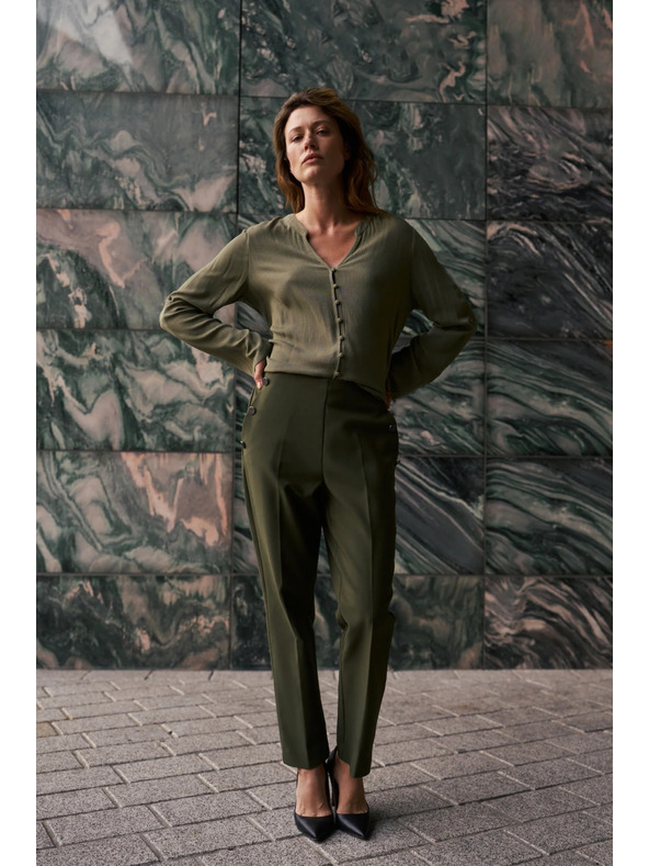 Moodo Tamno maslinaste cigarete hlače Moodo