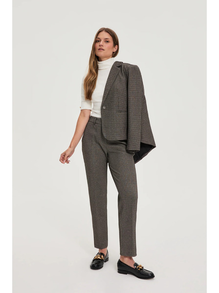 Moodo Tamno bež hlače s metalnim vlaknom Moodo