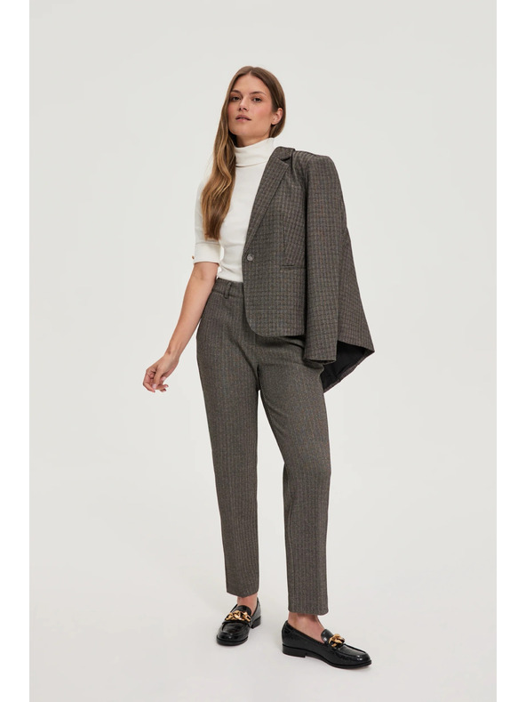 Moodo Tamno bež hlače s metalnim vlaknom Moodo