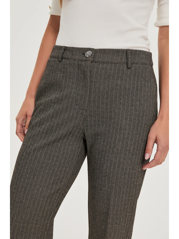 Moodo Tamno bež hlače s metalnim vlaknom Moodo