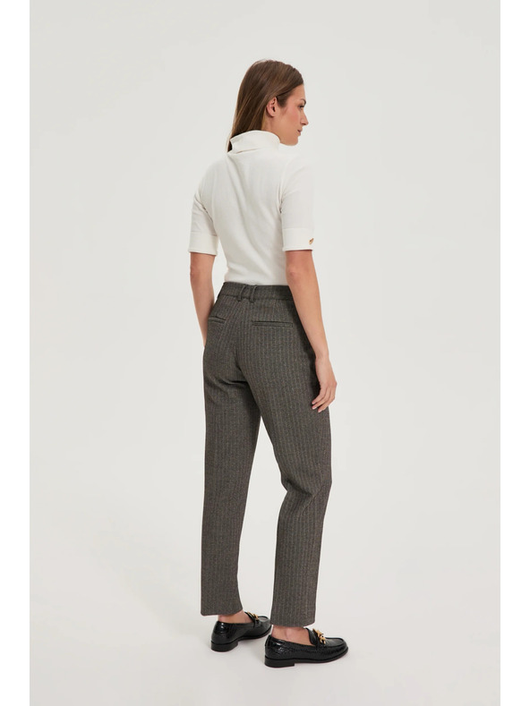 Moodo Tamno bež hlače s metalnim vlaknom Moodo