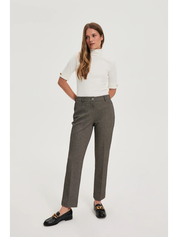 Moodo Tamno bež hlače s metalnim vlaknom Moodo