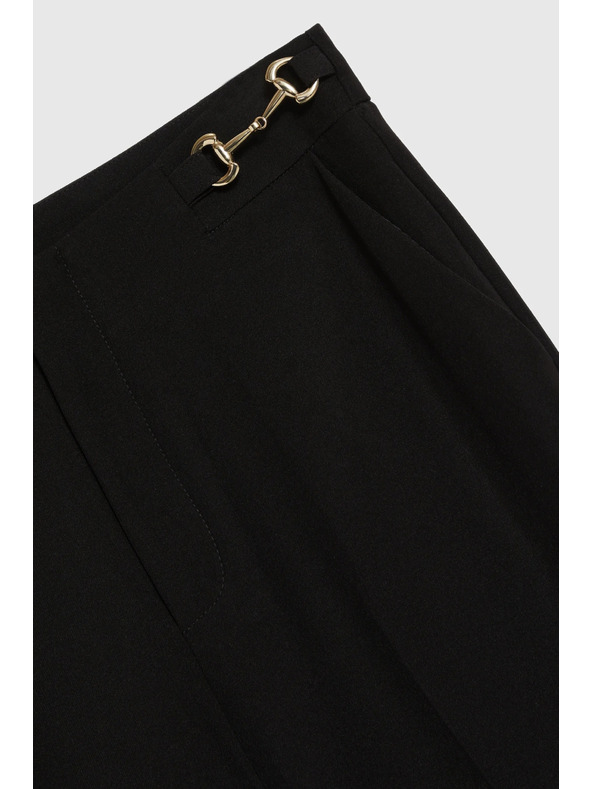 Moodo Crne hlače s širokim nogavicama Moodo