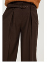 Moodo Smeđe hlače s teksturom i pojasom Moodo