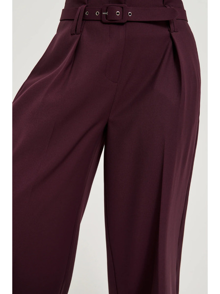 Moodo Bordo hlače s teksturom i pojasom Moodo