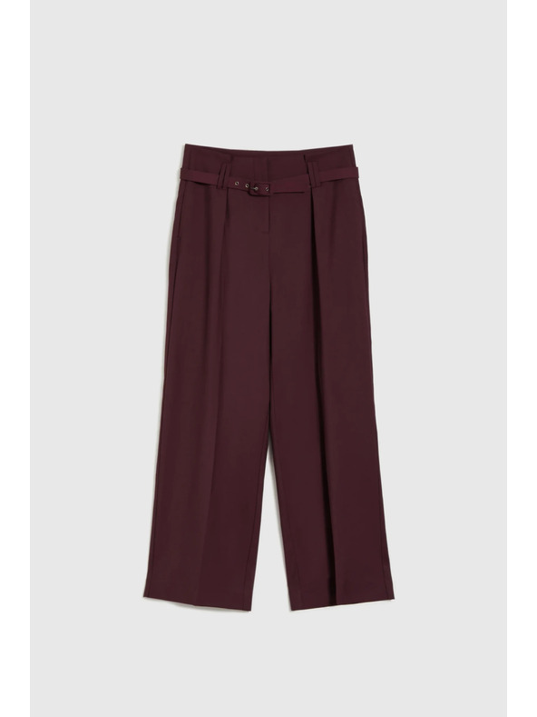 Moodo Bordo hlače s teksturom i pojasom Moodo