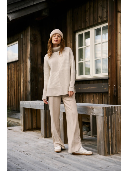 Moodo Bež hlače širokih nogavica Moodo