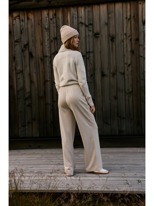 Moodo Bež hlače širokih nogavica Moodo