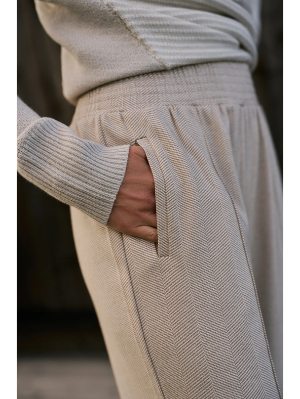 Moodo Bež hlače širokih nogavica Moodo