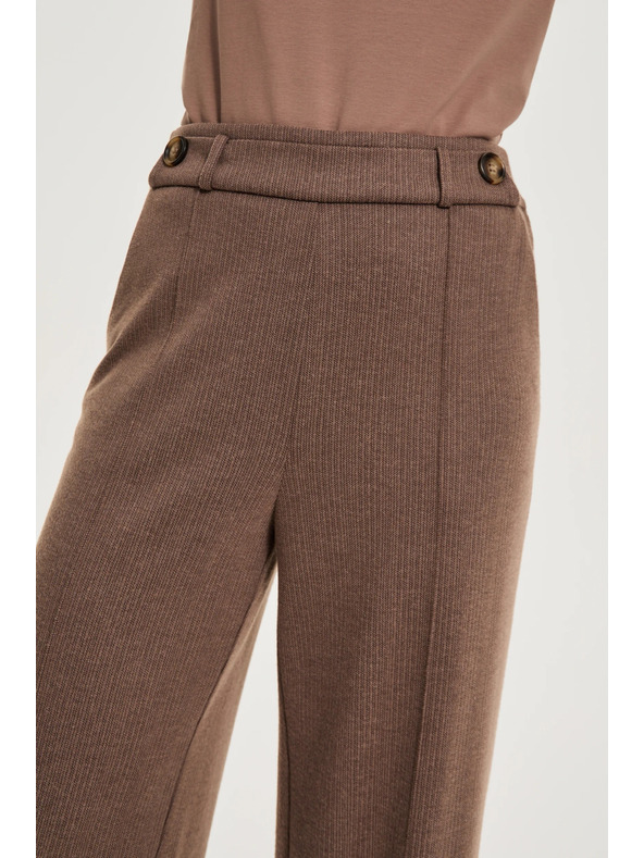 Moodo Smeđe hlače s širokim nogavicama Moodo