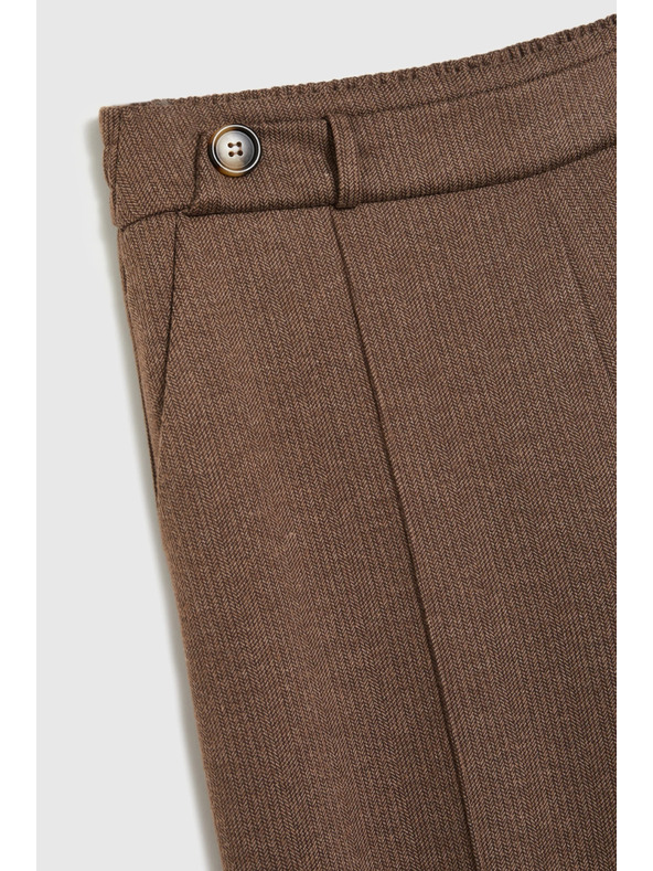 Moodo Smeđe hlače s širokim nogavicama Moodo