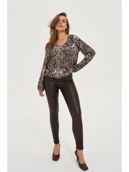 Moodo Voskane smeđe hlače Moodo