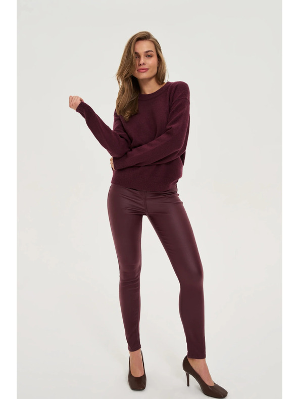 Moodo Voskane hlače boje vina Moodo