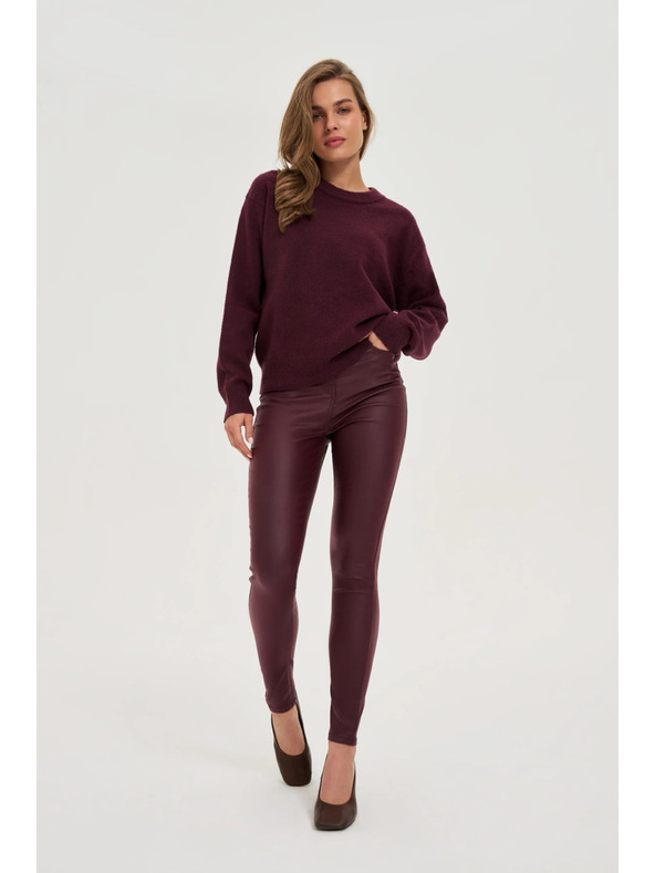 Moodo Voskane hlače boje vina Moodo